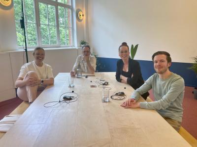 De vier sprekers van de webinar op Wereld MS-Dag 2022