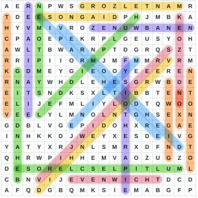 oplossing woordzoeker