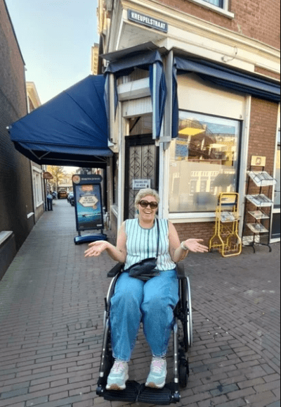 Perspectief vanuit een rolstoel